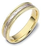 14 Karat 5mm Titanium & Yellow Gold Wedding Band Ring