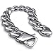 KONOV Heavy Wide Polished Stainless Steel Biker Men's Bracelet, Color Silver, 17mm, 9 Inch