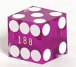 3/4" Rose Trans. Precision Casino Craps Dice, Serial #