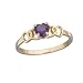14k Gold Genuine 4mm Amethyst Heart Children's Ring Size 3