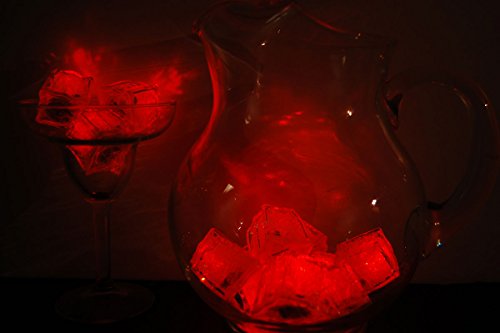 Set of 12 Litecubes Brand 3 Mode Red Light up LED Ice Cubes