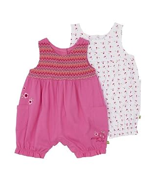 Girl's sleeveless fruits rompers - 2pk 9-12months
