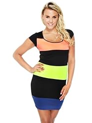 Sexy Scuba/Knit Striped Print Fitted Colorblocking Bodycon Dress/Club Dress/Party Dress 