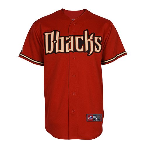 MLB Men's Arizona Diamondbacks Brick Alternate Short Sleeve 6 Button Synthetic Replica Baseball Jersey Spring 2012  (Brick, Medium)