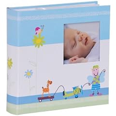PANODIA Baby Einsteck Fotoalbum - f�r 200 Fotos 10 x 15 - Blau - Babyalbum - Einsteckalbum - Album