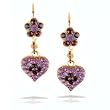 Amaro Earrings - Petite Heart, in Copper, Fuchsia and Rose Tones #03158 AOE OE