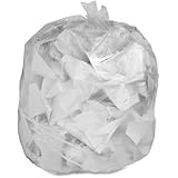Genuine Joe GJO01013 Low-Density Trash Can Liner, 33 gallon Capacity, 39" Length x 33" Width x 0.60 mil Thickness, Clear (Box of 250)