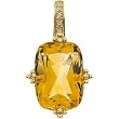 14K Yellow Gold Citrine and Diamond Pendant
