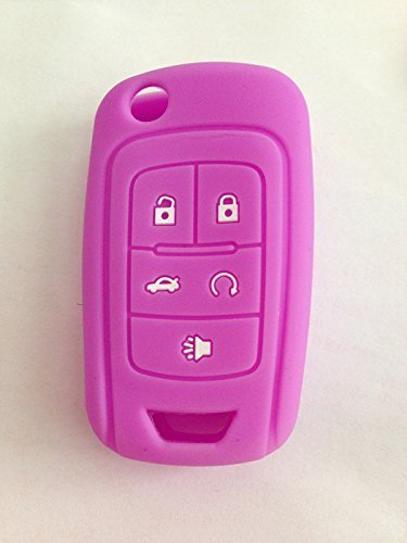 Purple Silicone Cover Holder Key Jacket for Chevrolet Camaro Cruze Volt Equinox Spark Malibu Sonic Flip Remote Key Case Shell 5 BTN BK