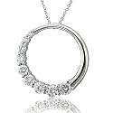 18k White Gold Journey Circle Diamond Pendant Necklace (GH, SI, 1.50 carat)