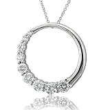 41QjOwRDX3L. SL160  18k White Gold Journey Circle Diamond Pendant Necklace