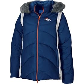 Denver Broncos -Navy- Women's 4-In-1 Quilted Parka Jacket