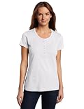 Dickies Women039s Short Sleeve Henley Shirt White Medium