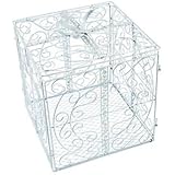 White Metal Gift Box Card Holder (1-Pack)