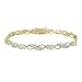 18k Gold Plated Sterling Silver Blue Topaz Fancy Link Bracelet with Diamond-Accent, 7.25\