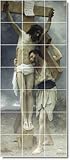 William Bouguereau Religious Shower Tile Mural 17. 17x25.5 in. using (24) 4.25x4.25 ceramic tiles.