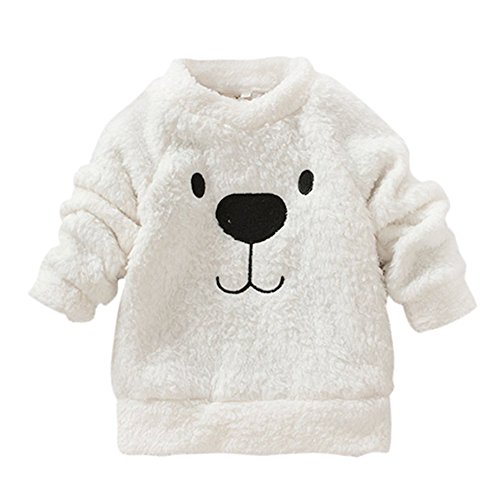 Timall Baby Cute Bear Furry White Comfortable Soft Thick Wool Sweater