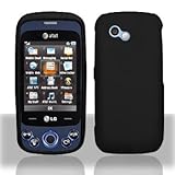 Premium - LG GW370/Neon II Rubber Black Cover - Faceplate - Case - Snap On  ....