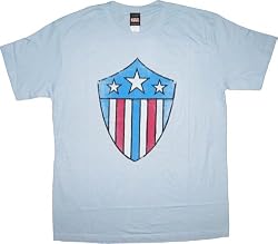 Marvel Comics Captain America Shield Vintage Light Blue T-Shirt Tee
