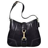 AUTHENTIC COACH HAMPTONS BLACK LEATHER HOBO 11043