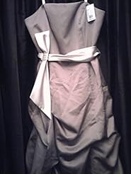 Strapless Satin  Dress With a Sash 