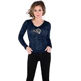 Touch by Alyssa Milano St. Louis Rams Women's Burnout Thermal Long Sleeve T-Shirt Large
