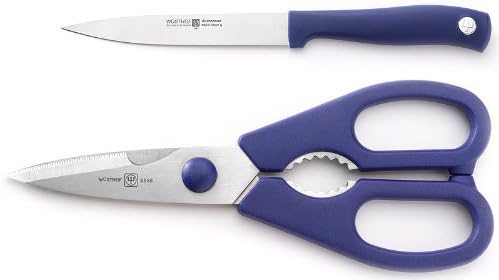 WÜSTHOF Silverpoint Colour 2 pc Utillity Knife & Shears (5558) Kitchen Set -8500B - BLUE