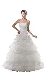 Strapless Satin Lace Corset   Waistline  Dress with a Brush/Sweep Train 