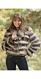 Women's Allegra Longhaired Beaver Fur Jacket with Raccoon Fur Trim