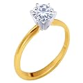 Stunning! Women's 14k Yellow-gold 5.00mm (1/2 CT) Moissanite Solitaire Engagement Ring by Vicky K Designs