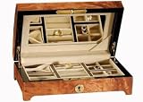 Ragar Bubinga Burl Ladies Jewelry Box with Domed Lid