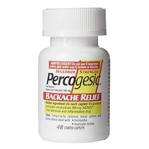 Percogesic Maximum Strength, Backache Relief, Coated Caplets 48 ea