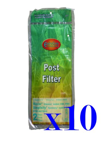 (10 set of 2) Riccar Vibrance VIBD, VIBS and Simplicity, commercial Symmetry Upright Vacuum Filter, RVF-2, RVF2, SSF-2 , SSF2,VIBCLNT, VIBCL, VIBPNT & VIBP, SYMPNT, SYMP (HEPA), SYM, SYMUSA, SYMCLNT, SYMCL, SYMS, SYMD, SYMCNT, SYMC, VIBCNT & VIBC, B503-3500, Vacuum Cleaner Allergy Post Filter