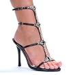 4.5 Inch Womens Sexy Evening Shoes High Heel Strappy Sandal Shoes With Rhinestone T-Strap