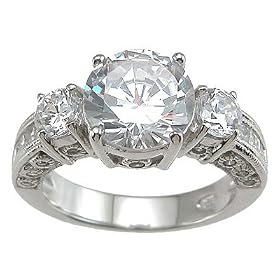 Vintage Style Cubic Zirconia CZ Three 3 Stone Anniversary Ring Size 5 6 7 8 9 Vintage Style Cubic Zirconia CZ Three 3 Stone Anniversary Ring Size 5 6 7 8 9
