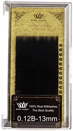 RAIN QUEEN Natural Eyelash Extension Mink B Curl Lashes 0.12*13mm 1 Size 1 Tray