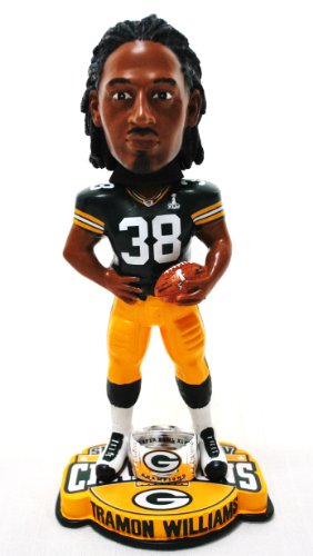 NEW ITEM!! Tremon Williams #38 Green Bay Packers Nfl official Super bowl XLV Champions collectible limited Edition ring base Bobble head