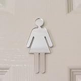 Female WC Mirror Door Sign 20cm x 10cm