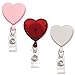 Specialist ID Heart Shaped Badge Reels with Alligator Clip for Nurses (Pack of Five) (Assorted)
