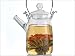 Elegant Glass Flowering Teapot