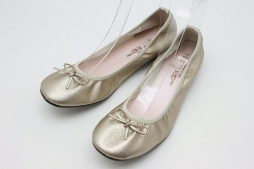 くしゅくしゅ リボン ぺたんこバレエパンプス[CODE:0131599]