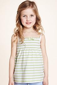 Pure Cotton Striped Smocked Top
