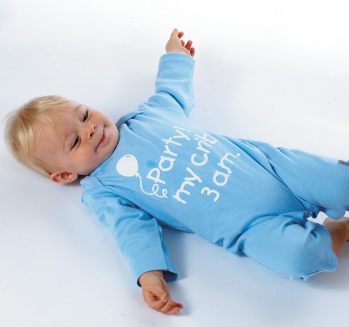 Childrens Toyshop  Toys : Party at my crib' blue 0-6 months boys Romper sleepsuit