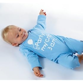 Party at my crib' blue 0-6 months boys Romper sleepsuit