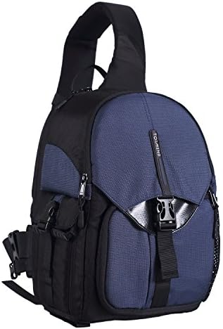 1500D Nylon Portable DSLR Camera Backpack Lens Bags 3 Shoulder Straps Waterproof Gift Insert Rain Cover (Blue)