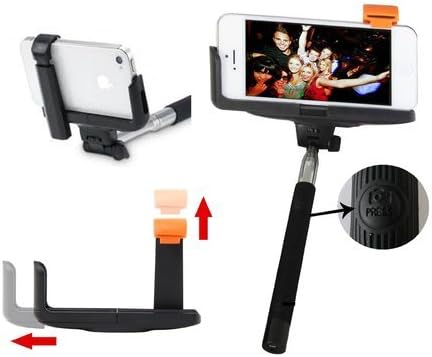 Bluetooth Selfie Stick, Flux (TM) MonoPodAir 3.3ft Telescoping Phone Mount with Selfie Stick Self-portrait Monopod with built-in BLUETOOTH shutter and adjustable smartphone holder. FAST charging. Compatible with iOS 4-8 and Android Devices. Fits iPhone 6 Plus (5.5"), iPhone 6, 5, 5S, 5C, 4S, 4, and most Android devices.