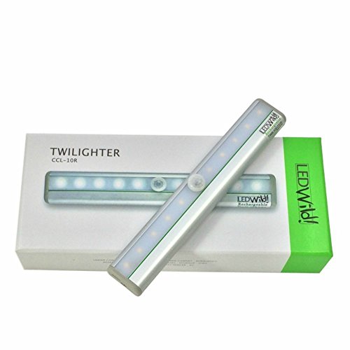 LEDWildTM Rechargeable Under Cabinet LED Light Saves Your Night Vision With Soft Warm-White, Low Power 10-LED Lighting.The TwiLighter includes USB Battery Recharging, Hands-Free Motion Sensor, and DIY Magnetic Stick-on Installation.