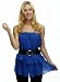 Curve Appeal PLUS SIZE Cotton/Poly Voile Tiered Dress with Wide Belt in Nocturne Blue, Size: 1X