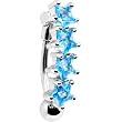 Solar Blue Top Star Quartet Belly Ring Tummy Huggy