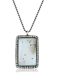 Jill Alberts Ocean Blue Druzy and White Sapphire Pendant Necklace